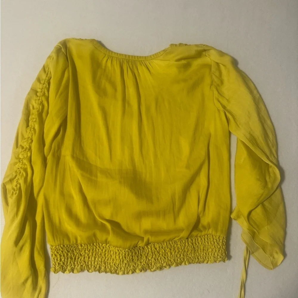 Philosophy Yellow Ruched Blouse